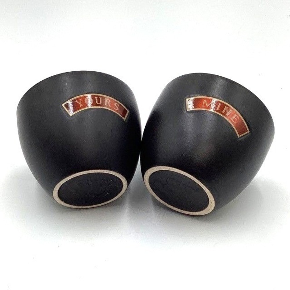 Baileys Irish Cream Yours & Mine Black Ceramic Tumbler Cups Set of 2 Barware - Picture 2 of 4